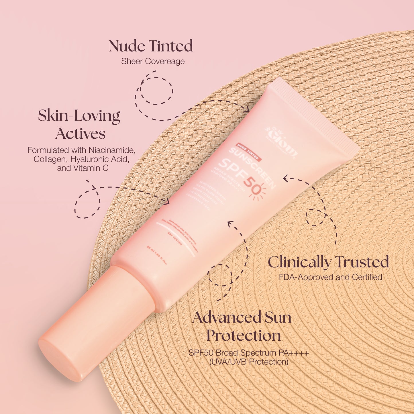 Wow Glow Sunscreen 50ml SPF 50 PA++++